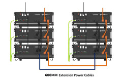 Long Lithium Ion Pylontech Battery Cables 600mm Amphenol Connectors Orange & Black Pylontech