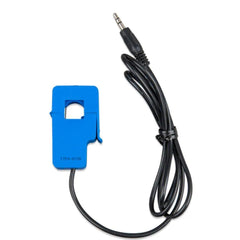 Victron Current Transformer 100A/50mA with blue connector clamp and black 1-metre cable with 3.5mm jack plug.