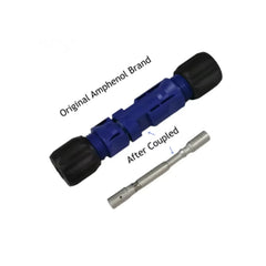 Conectori Panou Solar 10 mm² Amphenol Pereche Etanșă Tată/Mamă Originali Albaștri