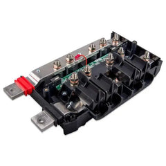 Victron Lynx Distributor M10 with metal terminals, black plastic housing, green circuit board, and red connector component