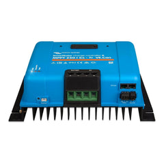 Victron SmartSolar MPPT 250/85-Tr VE.Can charge controller, blue casing with black heatsink fins, terminal blocks and