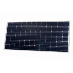 Victron 190W monocrystalline solar panel with 39 cells arranged in a grid pattern, silver frame, viewed at angle.
