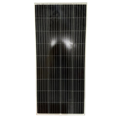Victron 190W monocrystalline solar panel with 39 cells, showing black surface with white grid lines and two bright