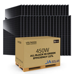 Pallet of 36 JA-Solar 450Watt Deep Blue 4.0 Black Bifacial Photovoltaic Modules