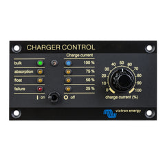 Victron Energy Charger Control panel with charge current display showing bulk, absorption, float and failure modes with