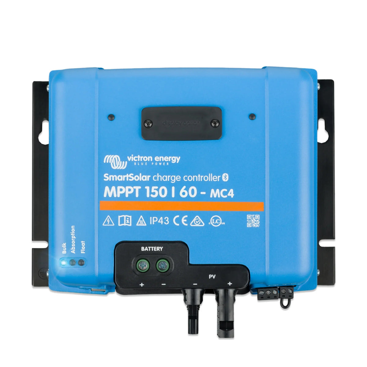Victron Energy SmartSolar MPPT 150/60-MC4 blue solar charge controller with black battery terminals and PV connectors