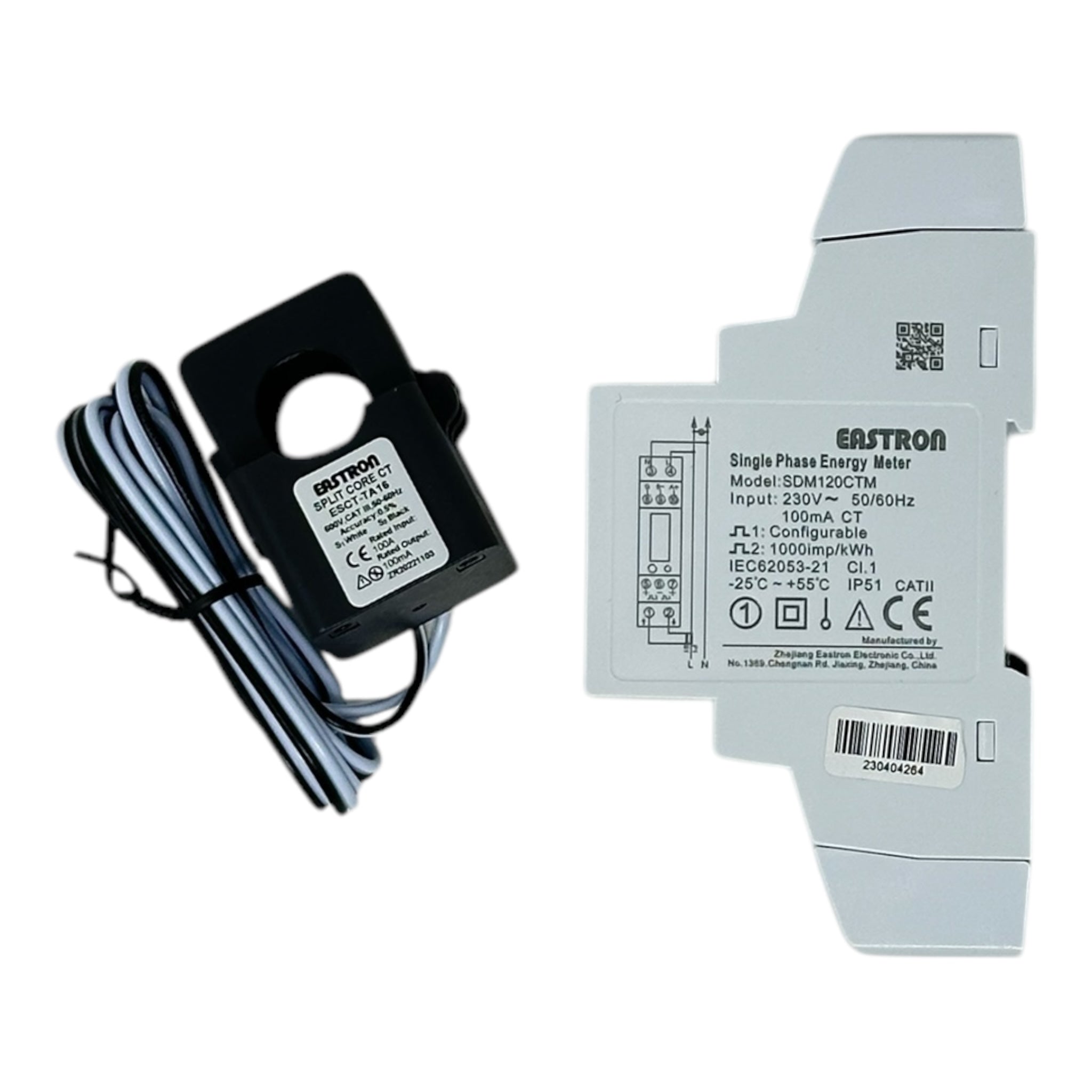 Single Phase Multifunction Energy Meter - SDM120CTM /100mA Modbus with CT-100mA