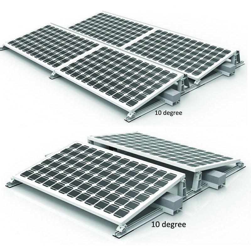 Easy-Plan Solar Panel Mounting With Ballast For Flat Roof. 10 Degrees Inclination Angle. - VoltaconSolar