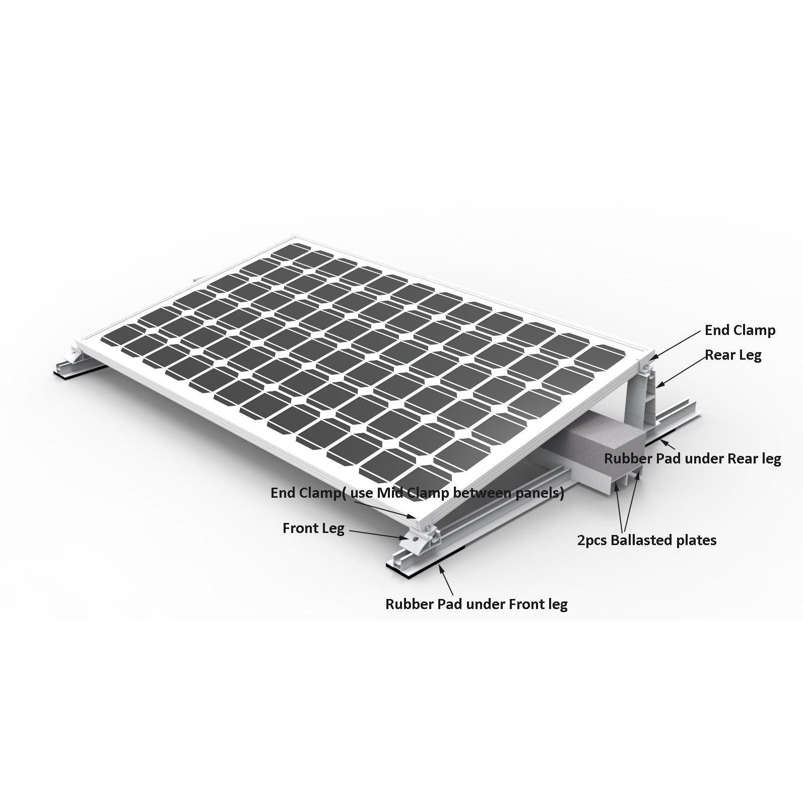 Easy-Plan Solar Panel Mounting With Ballast For Flat Roof. 10 Degrees Inclination Angle. - VoltaconSolar