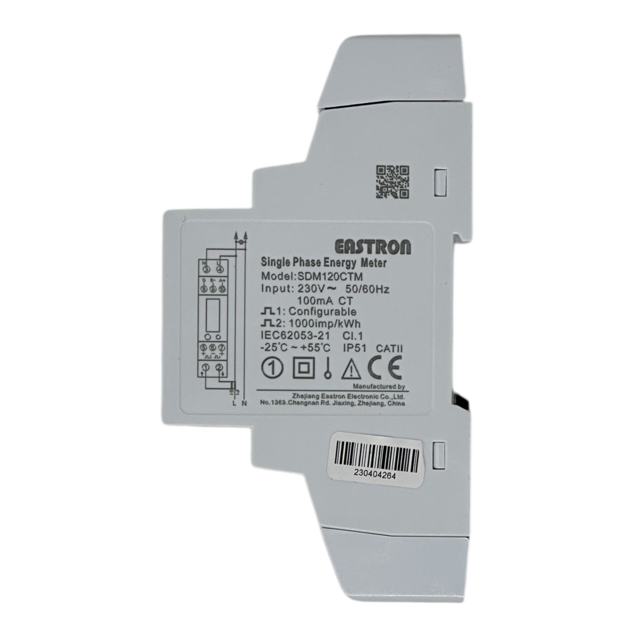 Single Phase Multifunction Energy Meter - SDM120CTM /100mA Modbus with CT-100mA