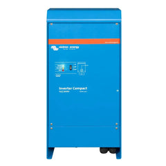Victron Energy blue Inverter Compact 12/2000 unit with orange stripe, control panel, and mounting feet.