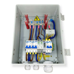 AC Combiner Box 2-ways In, 1-way Output. Twin Solar Inverters In Parallel - VoltaconSolar