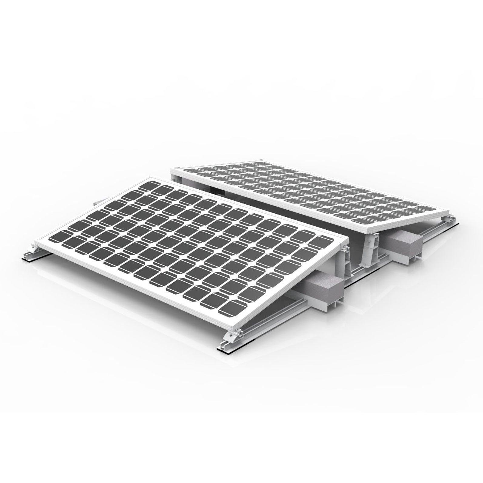 Easy-Plan Solar Panel Mounting With Ballast For Flat Roof. 10 Degrees Inclination Angle. - VoltaconSolar