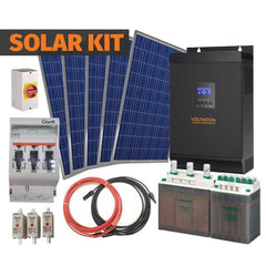 Off-Grid Solar Kit (Complete) 1500VA 12V. AGM Batteries. V-Power Station - VoltaconSolar