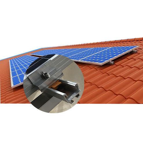 Portrait Orientation - Easy Plan Tile Roof Hooks With Rails For Solar Panels - VoltaconSolar