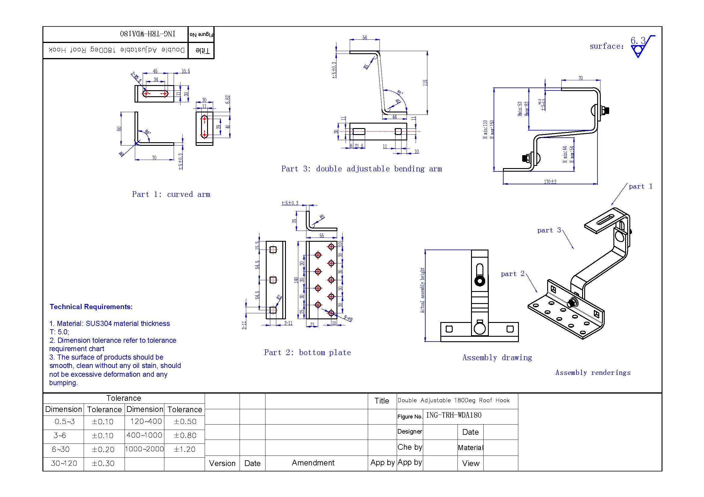 Portrait Orientation - Easy Plan Tile Roof Hooks With Rails For Solar Panels - VoltaconSolar