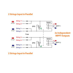 PV Combiner DC Switch Box 4-way Input 2-way Output - VoltaconSolar