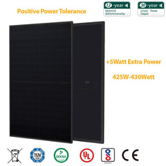 Renesola Solar Panel 425W Half Cut 108-Cells N-TopCon Mono-Facial All Black - VoltaconSolar