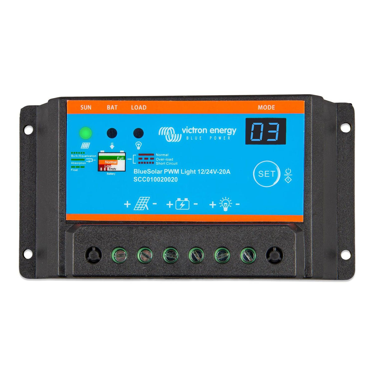 Victron BlueSolar PWM-Light Charge Controller 12/24V-20A - SCC010020020 - VoltaconSolar